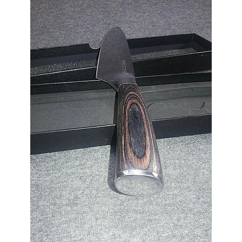 Triple Tree Premium High Carbon Stainless Steel 8 Inch Chef Knife Wooden Grip